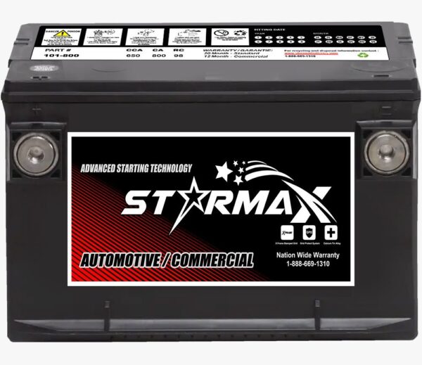 PS 101-650  Group 101 800CA, 650CCA, 98RC Automotive Starting Battery 12 Volt -  Side Terminal