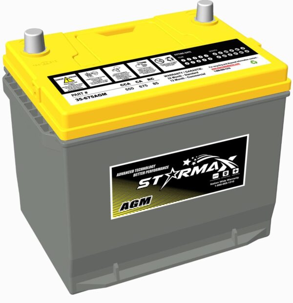 PS 35-625AGM  Group 35 AGM 675CA, 550CCA, 100RC Automotive Starting Battery - 12Volts