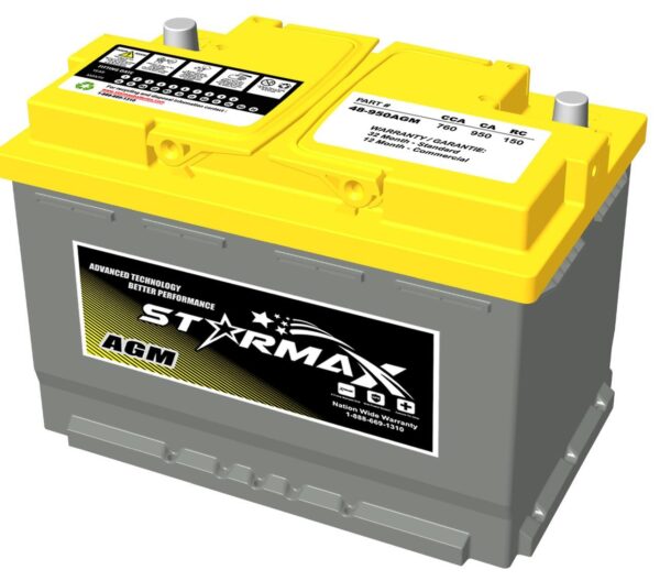 PS 48-950AGM  Group 48 AGM 950CA, 760CCA, 150RC Automotive Starting Battery - 12Volts - Image 2