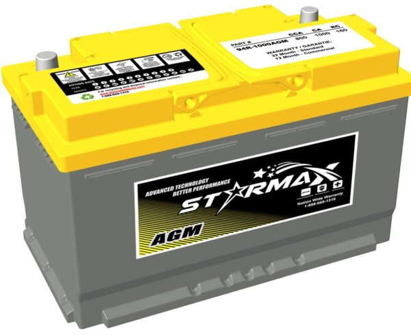 PS 94R-1000AGM  Group 94R AGM 1000CA, 800CCA, 160RC Automotive Starting Battery - 12Volts