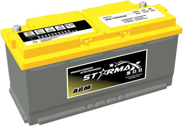 PS 95R-1050AGM  Group 95R AGM 1200CA, 950CCA, 205RC Automotive Starting Battery - 12Volts - Image 2