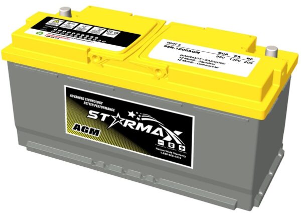 PS 95R-1050AGM  Group 95R AGM 1200CA, 950CCA, 205RC Automotive Starting Battery - 12Volts