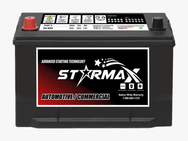 PS 65-875  Group 65 800CA, 650CCA, 130RC Automotive Starting Battery, 12 Volt - Top Terminal