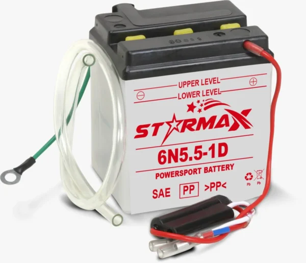 6N5.5-1D Coventional Flooded Powersport Battery - 6 Volt