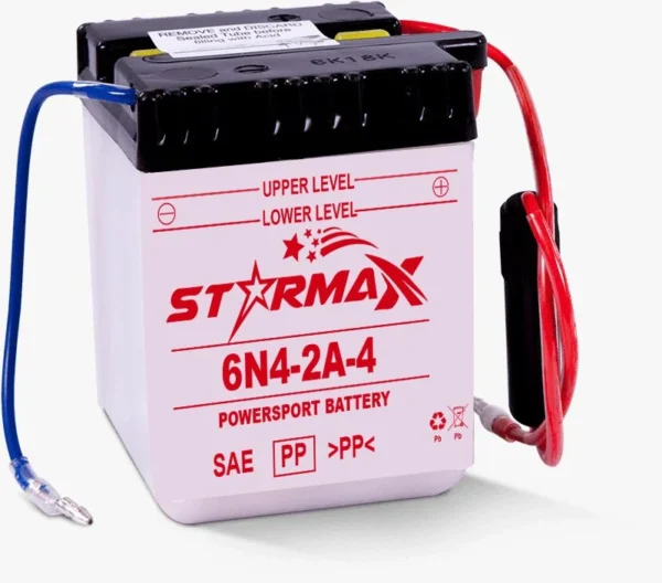 6N4-2A-4 Coventional Flooded Powersport Battery - 6 Volt