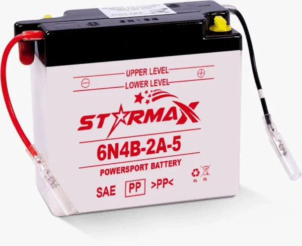 6N4B-2A-5 Coventional Flooded Powersport Battery - 6 Volt