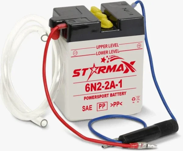 6N2-2A-1 Coventional Flooded Powersport Battery - 6 Volt