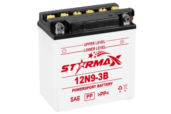 12N9-3B Coventional Flooded Powersport Battery - 12 Volt