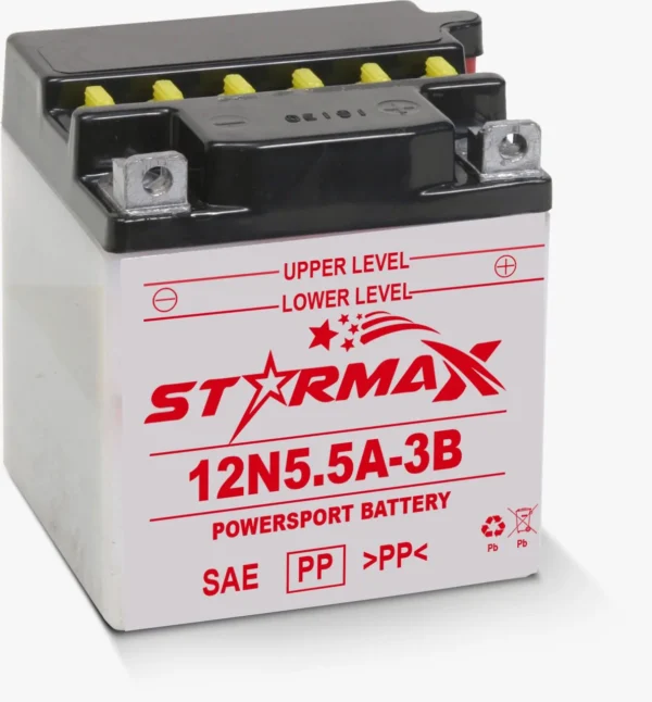 12N5.5A-3B Coventional Flooded Powersport Battery - 12 Volt