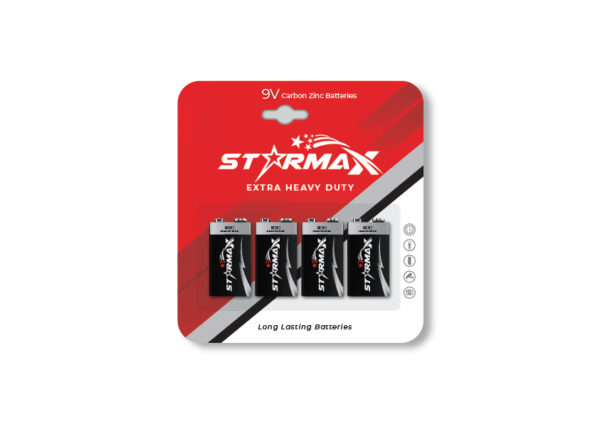 Starmax Extra Heavy Duty 9V Size Carbon Zinc Battery (4-Pack)