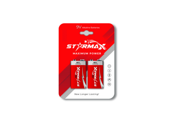 Starmax 9V 2 Pack Alkaline Battery