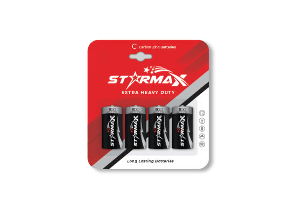 Starmax Extra Heavy Duty C Size Carbon Zinc Battery (4-Pack)