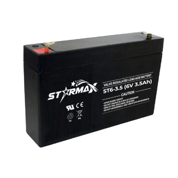 Starmax ST6-3.5 6V 3.5Ah Sealed Lead Acid AGM Battery