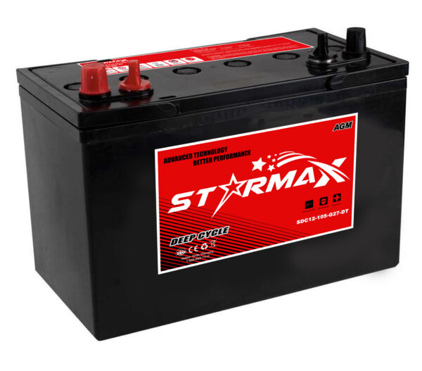 Starmax SDC12-105-G27-DT 12V 105Ah Deep Cycle AGM Motive Battery